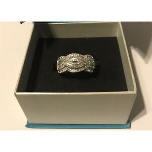 NEW~1/2 Carat Genuine Diamond Criss Cross Wave Band Ring Sz 8